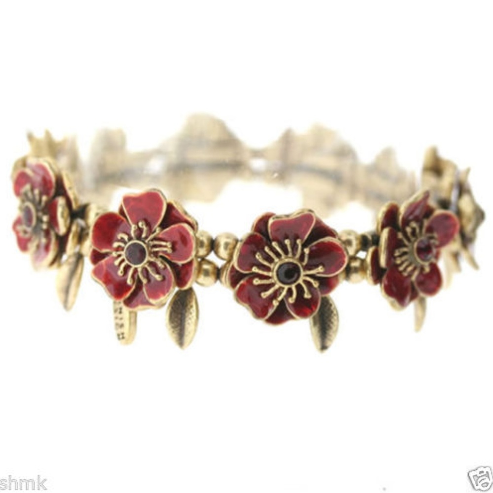 Pilgrim Elegant Twin Blossom Elasticated Bracelet